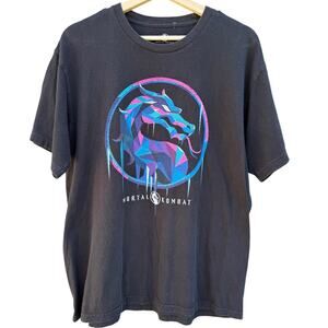 Mortal Kombat Video game blue and purple black shirt Size LARGE